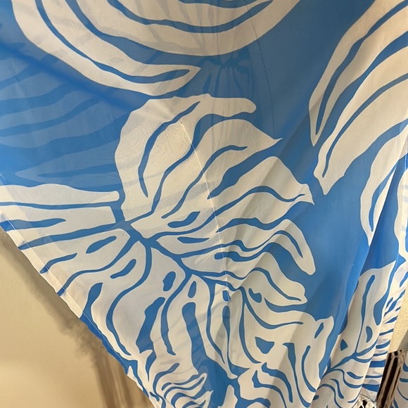 Turquoise & White Kimono/Cardigan by Club Z Collection/ Palm leaf Print/ Small - Picture 4 of 8